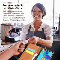 Ailicici Kožené vyklápacie puzdro na Huawei P30 s RFID blokovaním, držiakom na karty, stojanom a ochrannou fóliou 3