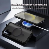 Ailicici puzdro na Samsung Galaxy S24 s MagSafe a ochranou displeja, magnetický matný čierny kryt na telefón s tvrdou zadnou časťou odolnou voči odtlačkom prstov, kompatibilné s 5G 7