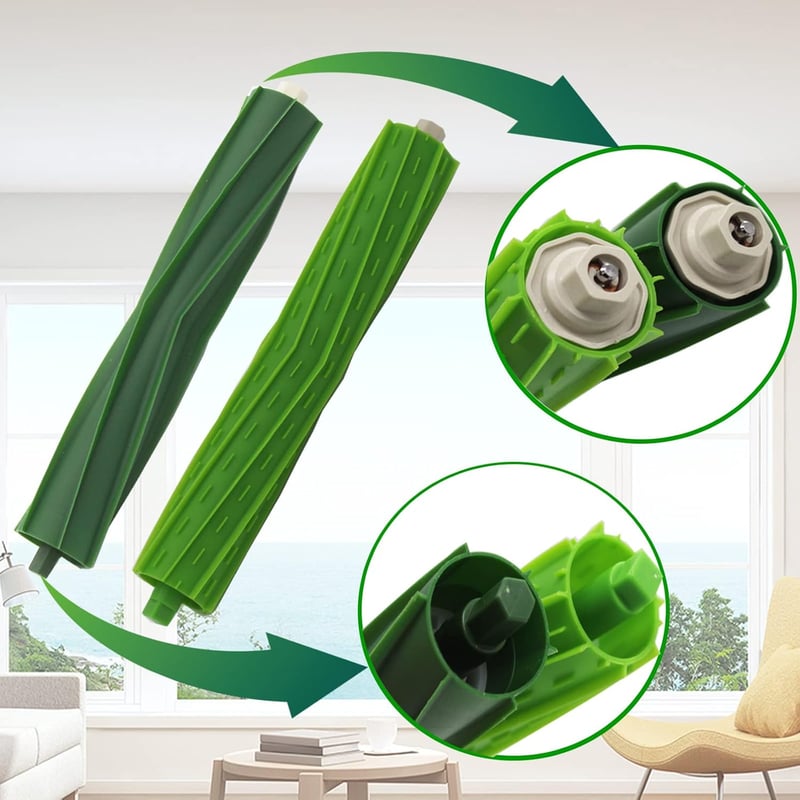 AiLomey 4 darabos hengerkefe készlet iRobot Roomba i7 i3 i4 i6 i8 j7 E5 E6 E7 porszívó robothoz, gumi kefe alkatrész csere