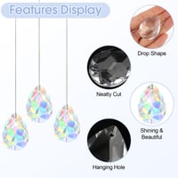 Ailvor Cristal Suncatcher Prismă Picătură 38 mm – Set de 10 bucăți Decor pentru Fereastră Efect de Lumină Curcubeu 3