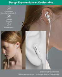 AILZPXX 3,5 mm Jack Fülhallgató Mikrofonnal és Hangerőszabályzóval - Vezetékes Headset iPhone, Samsung, iPad, Xiaomi, Huawei Készülékekhez 4