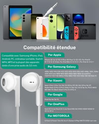 AILZPXX 3,5 mm Jack Fülhallgató Mikrofonnal és Hangerőszabályzóval - Vezetékes Headset iPhone, Samsung, iPad, Xiaomi, Huawei Készülékekhez 5