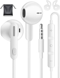AILZPXX 3,5 mm Jack Fülhallgató Mikrofonnal és Hangerőszabályzóval - Vezetékes Headset iPhone, Samsung, iPad, Xiaomi, Huawei Készülékekhez 1