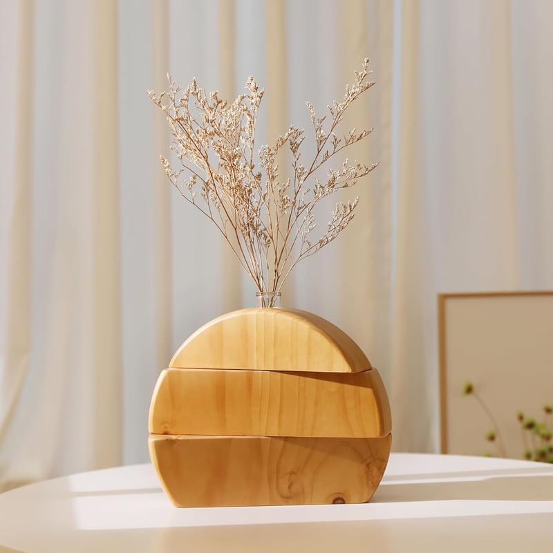 AIM & GGKK Fa Váza Virágokhoz, Pampashoz és Műnövényekhez, Farmhouse Boho Dekoráció Barna