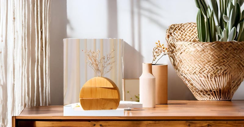 AIM & GGKK Fa Váza Virágokhoz, Pampashoz és Műnövényekhez, Farmhouse Boho Dekoráció Barna