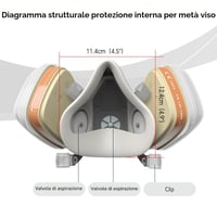 Respirátor s filtrom AIMAX A1P2 s okuliarmi, opakovane použiteľná maska proti prachu a plynom na lakovanie, brúsenie, zváranie a postrekovanie 3