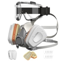 Respirátor s filtrom AIMAX A1P2 s okuliarmi, opakovane použiteľná maska proti prachu a plynom na lakovanie, brúsenie, zváranie a postrekovanie 1
