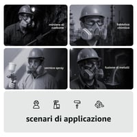 Respirátor s filtrom AIMAX A1P2 s okuliarmi, opakovane použiteľná maska proti prachu a plynom na lakovanie, brúsenie, zváranie a postrekovanie 5