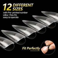 AIMEILI 432 db Műköröm Szett 12 Méret Stiletto Akril UV Gél Köröm Tipek 4