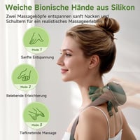 Aimmbiuty 4D Bionic kéz nyakmasszírozó elektromos siatsu vállra, 3 intenzitás és 2 hőfokszint, mély szövetes masszázs, zöld 2