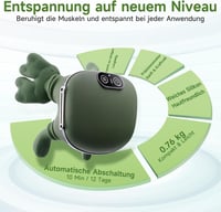 Aimmbiuty 4D Bionic kéz nyakmasszírozó elektromos siatsu vállra, 3 intenzitás és 2 hőfokszint, mély szövetes masszázs, zöld 5