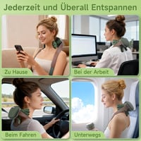 Aimmbiuty 4D Bionic kéz nyakmasszírozó elektromos siatsu vállra, 3 intenzitás és 2 hőfokszint, mély szövetes masszázs, zöld 7