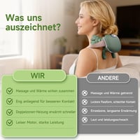Aimmbiuty 4D Bionic kéz nyakmasszírozó elektromos siatsu vállra, 3 intenzitás és 2 hőfokszint, mély szövetes masszázs, zöld 6