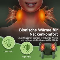 Aimmbiuty 4D Bionic kéz nyakmasszírozó elektromos siatsu vállra, 3 intenzitás és 2 hőfokszint, mély szövetes masszázs, zöld 3