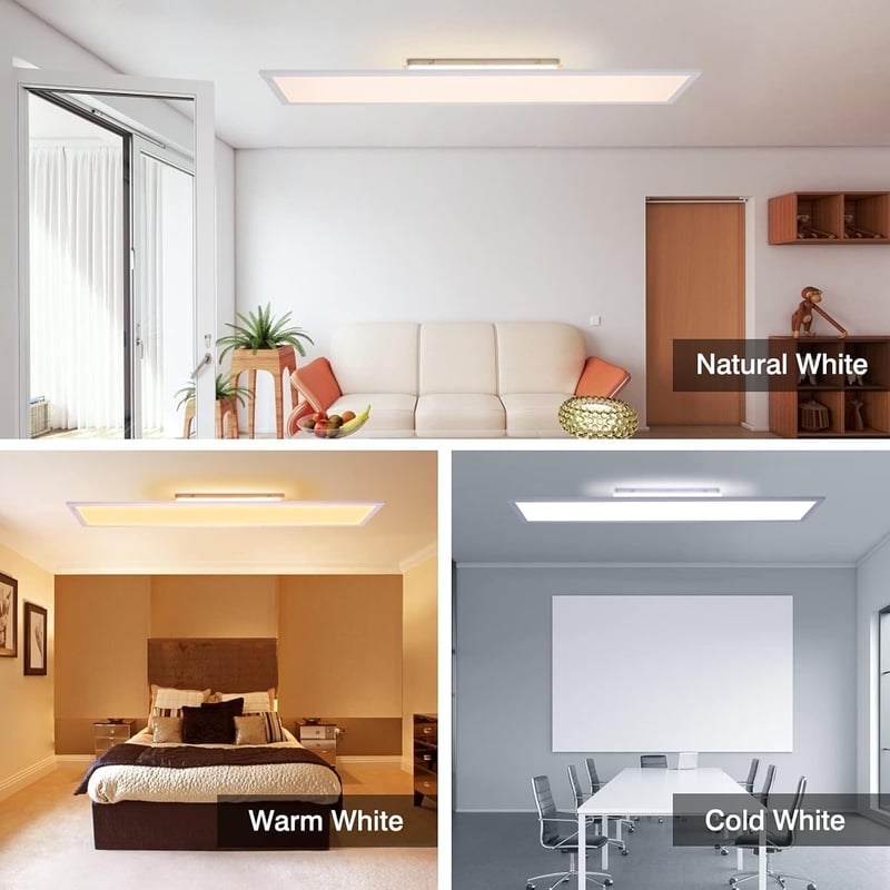 Aimosen LED Mennyezeti Lámpa 100x25cm, 40W Ultravékony, Szabályozható Fényerő, 2700K-6500K Állítható Színhőmérséklet, Távirányítós