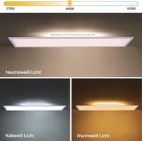 Aimosen LED Mennyezeti Lámpa 100x25cm, 40W Ultravékony, Szabályozható Fényerő, 2700K-6500K Állítható Színhőmérséklet, Távirányítós 2