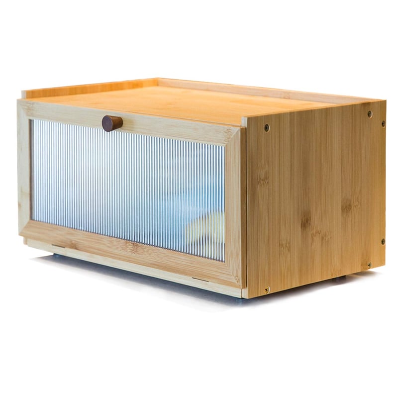 Cutie pentru pâine din bambus AINILE – cutie de lemn pentru păstrarea pâinii, 40 x 25 x 20 cm
