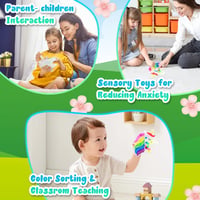 Ainiv senzorická hračka typu fidget pre deti – Gél hračka na stláčanie a triedenie farieb, pomôcka pri ADHD a autizme, Montessori hračka na rozvoj jemnej motoriky, jednorožec, fialová 5