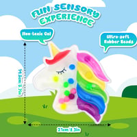 Ainiv senzorická hračka typu fidget pre deti – Gél hračka na stláčanie a triedenie farieb, pomôcka pri ADHD a autizme, Montessori hračka na rozvoj jemnej motoriky, jednorožec, fialová 2