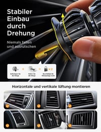 Gravitačný držiak na mobil do auta AINOPE do mriežky ventilácie – čierny 5
