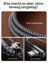 AINOPE USB-C kábel, 2 ks (2 m + 2 m), 3,1 A, rýchlonabíjací nylonový opletený nabíjací kábel pre Samsung S25/S24/S23/S22 Ultra, Pixel 9, MacBook Pro/Air, iPad Pro 5