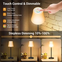 Ainostone Vezeték nélküli asztali lámpa 2db RGB dimmelhető érintésvezérlés 2