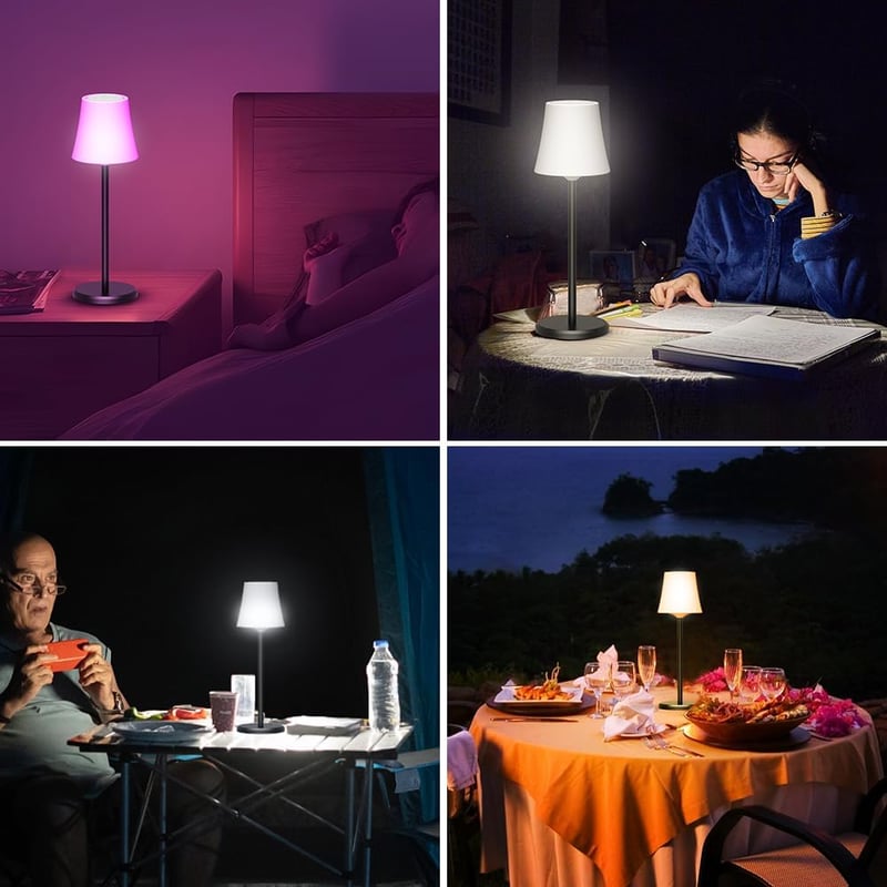 Ainostone Vezeték nélküli asztali lámpa 2db RGB dimmelhető érintésvezérlés