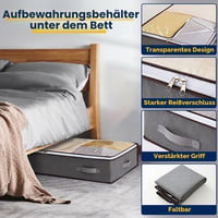 Set de 4 genți de depozitare AIOR pentru sub pat, cu fereastră transparentă, 60 L, organizator pliabil pentru haine și pături, 80x50x15 cm 4