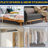 Set de 4 genți de depozitare AIOR pentru sub pat, cu fereastră transparentă, 60 L, organizator pliabil pentru haine și pături, 80x50x15 cm 5