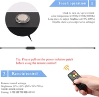Aipsun set 2 aplice LED cu baterii și telecomandă, negru, 100 cm, 10000mAh, 6W, 3 temperaturi de culoare, temporizator, pentru living, dormitor, hol 7