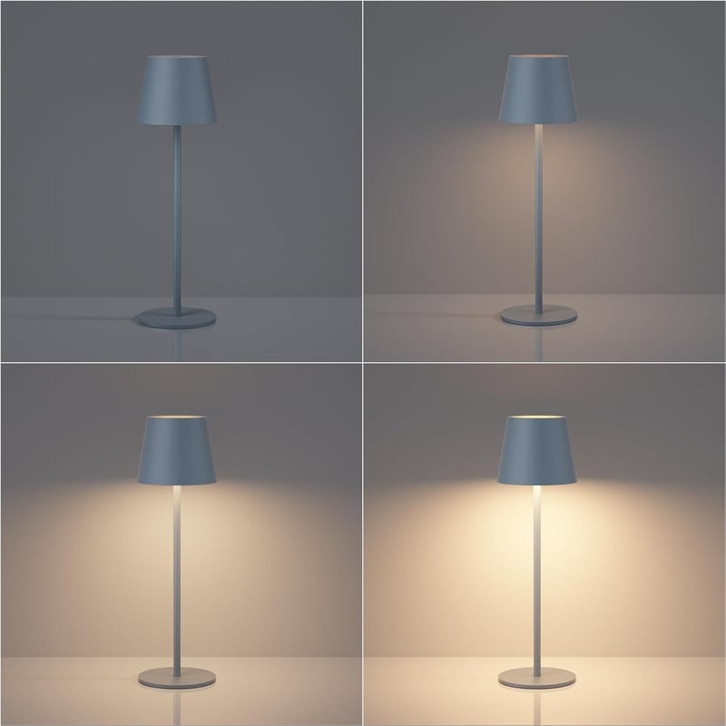Aipsun 2 db-os, szabályozható LED újratölthető asztali lámpa, kék, 6000mAh, vezeték nélküli asztali lámpa, meleg fehér (2700k-6000k), IP54, kültéri LED asztali lámpa éttermekbe, hálószobákba, bárokba