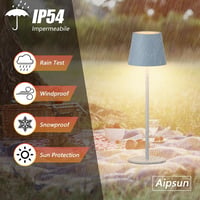 Aipsun 2 db-os, szabályozható LED újratölthető asztali lámpa, kék, 6000mAh, vezeték nélküli asztali lámpa, meleg fehér (2700k-6000k), IP54, kültéri LED asztali lámpa éttermekbe, hálószobákba, bárokba 5