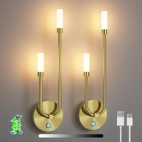 Aipsun 2 db vezeték nélküli LED fali lámpa beltéri arany 8000 mAh 8 W 550 lm 3000 K dimmelhető érintés lépcsőhöz hálószobába nappaliba 1
