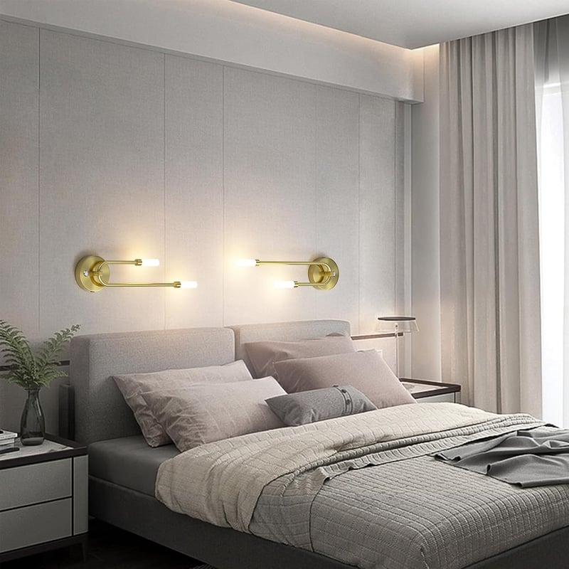 Aipsun 2 db vezeték nélküli LED fali lámpa beltéri arany 8000 mAh 8 W 550 lm 3000 K dimmelhető érintés lépcsőhöz hálószobába nappaliba