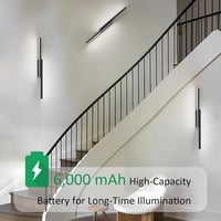 Aipsun Vezeték Nélküli LED Fali Lámpa 2db, Távirányítós, 6000mAh USB-C Tölthető, 60cm, Fekete, 3 Színhőmérséklet, Időzítő, Modern - 2 Stück-100CM, Black 5