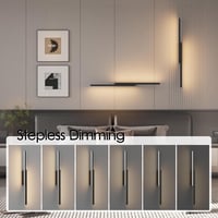 Aipsun Vezeték Nélküli LED Fali Lámpa 2db, Távirányítós, 6000mAh USB-C Tölthető, 60cm, Fekete, 3 Színhőmérséklet, Időzítő, Modern - 2 Stück-100CM, Black 3