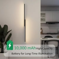 Aipsun Wireless LED fali lámpa távirányítóval, 10000 mAh USB-C, 100 cm, fekete, 2 db 6