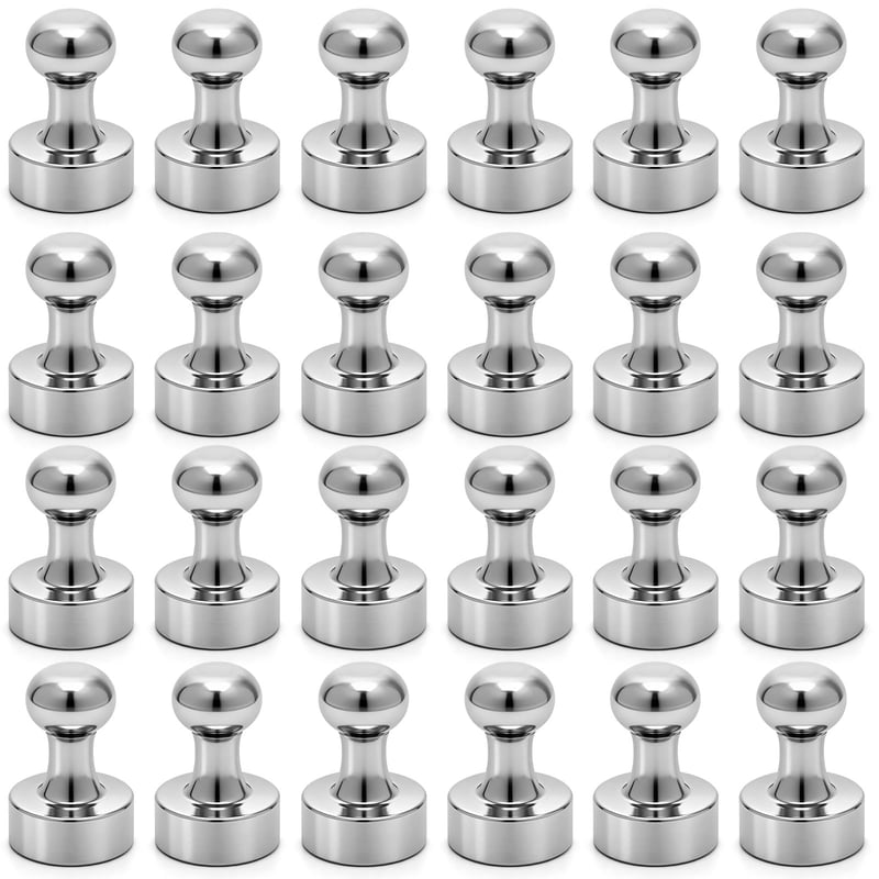 AiQInu 24 ks silných malých neodýmových magnetov, 12x16 mm extra silné kužeľové magnety na magnetickú tabuľu a chladničku, strieborné
