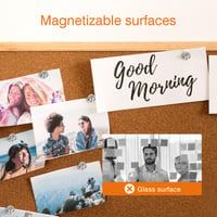 AiQInu 24 ks silných malých neodýmových magnetov, 12x16 mm extra silné kužeľové magnety na magnetickú tabuľu a chladničku, strieborné 3