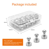 AiQInu 24 ks silných malých neodýmových magnetov, 12x16 mm extra silné kužeľové magnety na magnetickú tabuľu a chladničku, strieborné 7