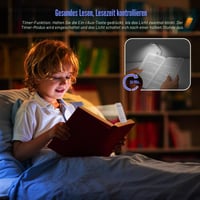 AiQInu LED svjetlo za čitanje s kopčom, USB punjiva lampa za čitanje u krevetu, 3 temperature boje i 5 razina svjetline, prijenosna lampa za knjige 5