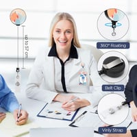AiQInu igazolványtartó kihúzható badge reel karabinerrel és levehető nyakpánttal 4