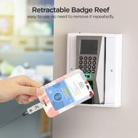 AiQInu igazolványtartó kihúzható badge reel karabinerrel és levehető nyakpánttal 5