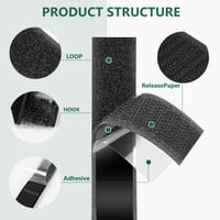 Samolepiaca suchý zips páska AiQInu 5 m x 30 mm, silná obojstranná upevňovacia páska na textil a DIY projekty, systém háčik a slučka 4