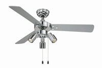Stropni ventilator sa svjetiljkom AireRyder Cyrus, tih, s poteznim prekidačem, dizajn od sjajnog kroma, reverzibilne lopatice u crnoj/srebrnoj boji, promjer 107 cm 2