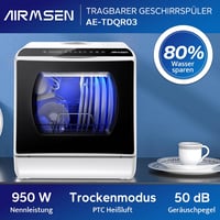 AIRMSEN Asztali Mosogatógép 5+1 Program LED Kijelző Fehér-Fekete 8