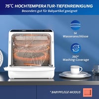 AIRMSEN Asztali Mosogatógép 5+1 Program LED Kijelző Fehér-Fekete 7