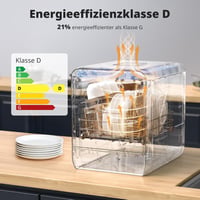AIRMSEN Asztali Mosogatógép Mini 37x50cm Víztartállyal 9 Program 360° Permetezés Fehér 7