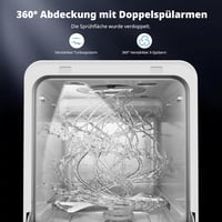 AIRMSEN Asztali Mosogatógép Mini 37x50cm Víztartállyal 9 Program 360° Permetezés Fehér 6