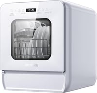 AIRMSEN Asztali Mosogatógép Mini 37x50cm Víztartállyal 9 Program 360° Permetezés Fehér 1